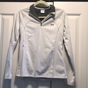 White and Grey Under Armour Quarter Zip